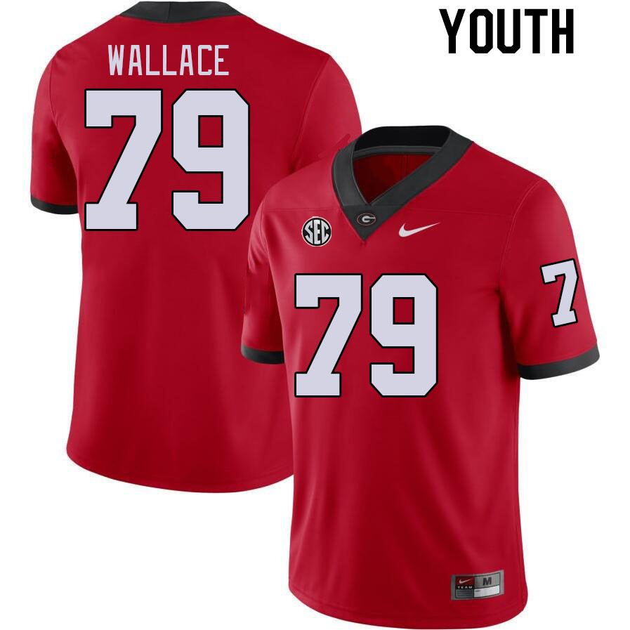 Youth #79 Weston Wallace Georgia Bulldogs College Football Jerseys Stitched-Red